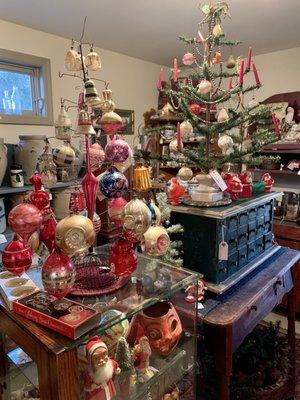 Antique Feather Trees and Ornaments