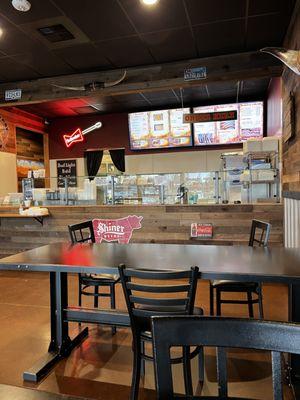 View of the ordering counter area from my seat.