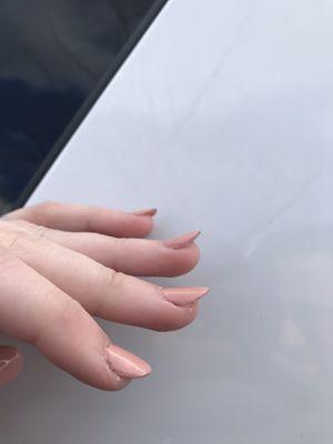 Her nails go near vertical!