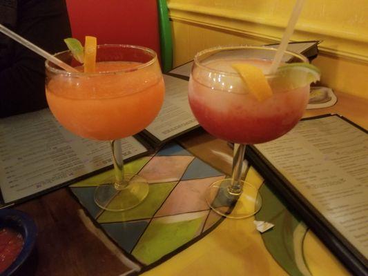 Margaritas (peach mango & strawberry &lime mixed)