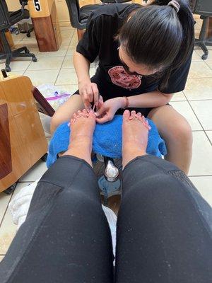 Needed pedi! And my friend Ann was here!