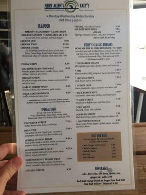 Menu back