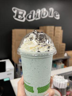 Cookie monster cookie dough milkshake