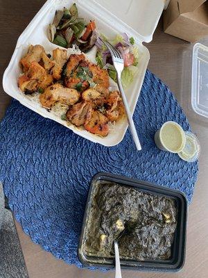 Chicken Tikka Kababs Saag Paneer