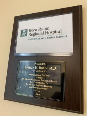 BRRH Recognition for Dr Rubin.