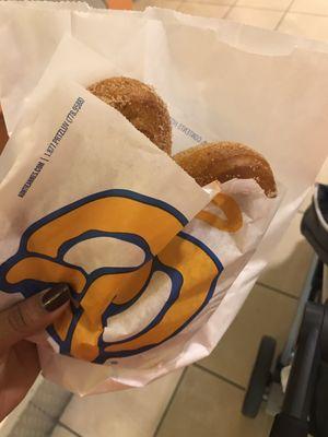 Complimentary happy birthday rewards cinnamon pretzel $0.00