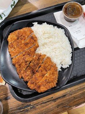 Mini katsu has two pieces of katsu and big portion of rice