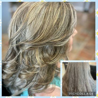 From grown out gray to dimensional highlights