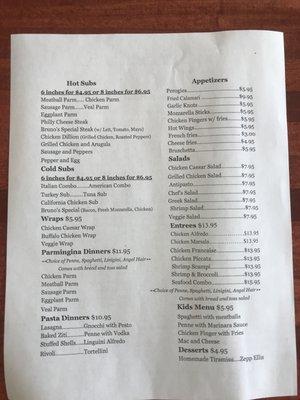 Lunch menu page 2