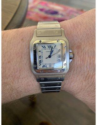 My Cartier watch that was serviced in 10 minutes for $15.00