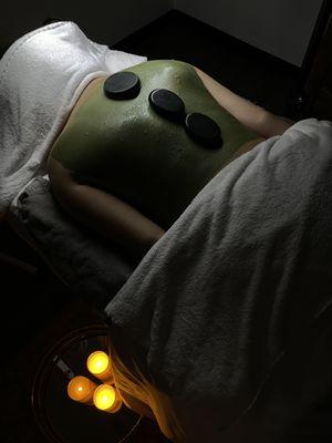 Seaweed back facial with hot stone massage