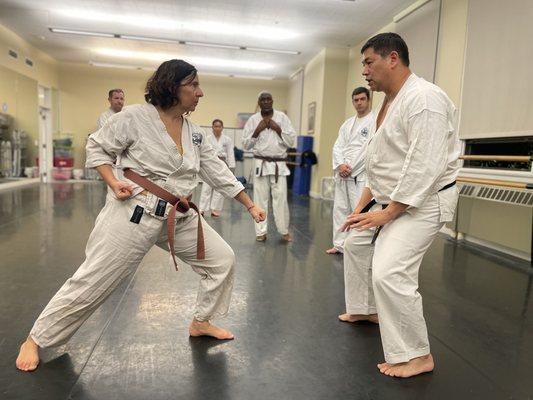 Sandan Gary Domingo instructing during Monday evening class.