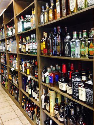 Wide range of small batch spirits as well as national brands.