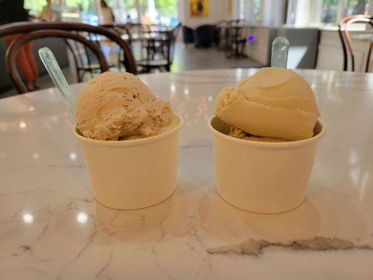 Small size cup ($4.95) has two gelato or sorbetto scoops and flavors can be mixed - just right size