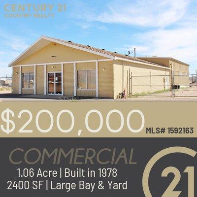 Commerical property in Roosevelt. Price just reduced!