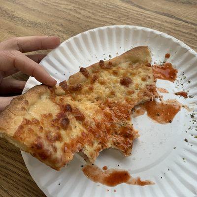 Large cheese slice @ D'Andrea's pizza corner - a little bit of crunch (not much) and lotso cheese