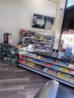 Chocolates, candy, smoke shop items