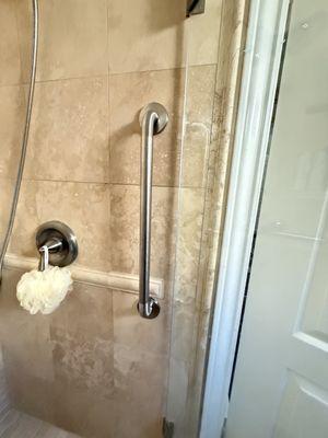 Shower grab bar