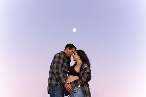 Couple during their maternity session