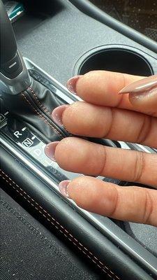 Dust still on nails..