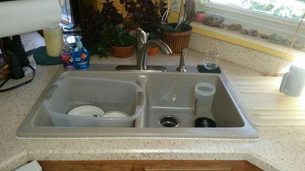 New sink and new faucet. Need plumbing, Call us!