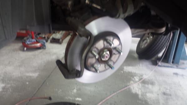 Brake Service on car Rotor Resurface.