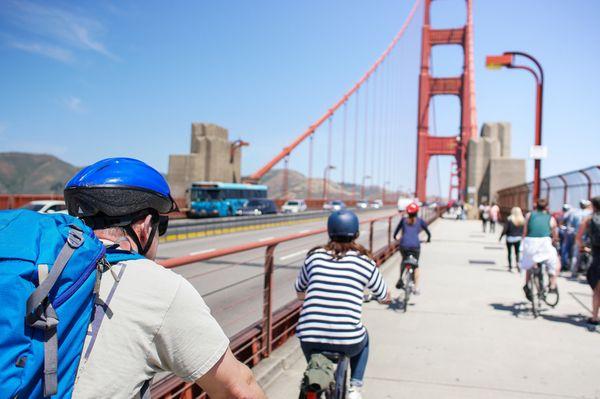 So Fun riding over the Golden Gate Bridge with Friends