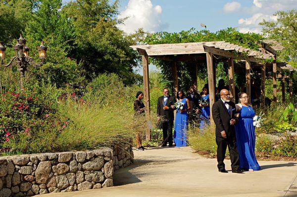 Garden wedding ceremony at Mariani's Venue