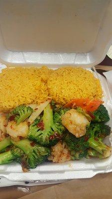 Spicy broccoli and shrimp