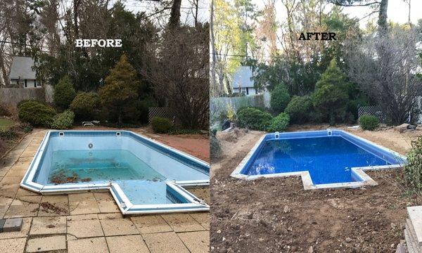 This was before and after the initial pool work