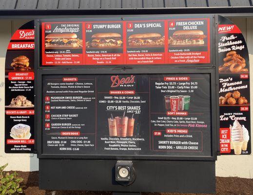 Dea's In and Out Drive Thru Menu