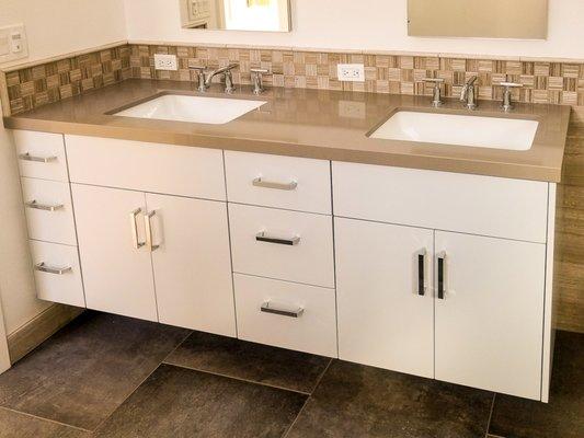 White Bathroom Vanity created by Creative Cabinets & Design