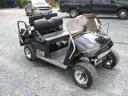 Custom EZGO golf cart built for C&S Racing