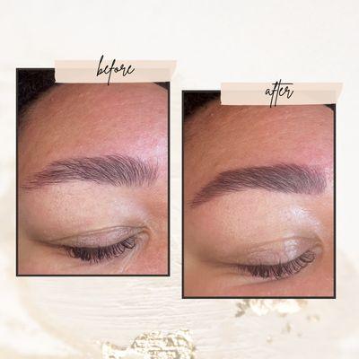 Eyebrow wax to perfect her natural shape