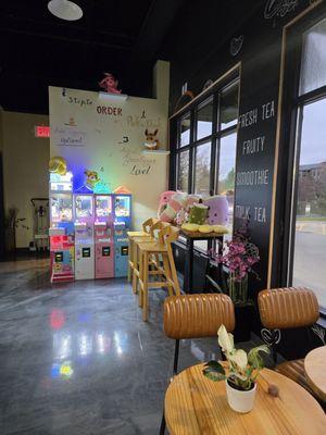 More seating area and crane machines