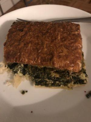 Spinach pie (bite taken) $4