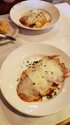 Eggplant and chicken parmesan