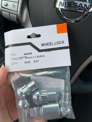 The $20 wheel locks they lied about putting on for $299.