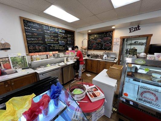 interior with menus