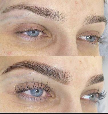 Eyebrow threading and tinting