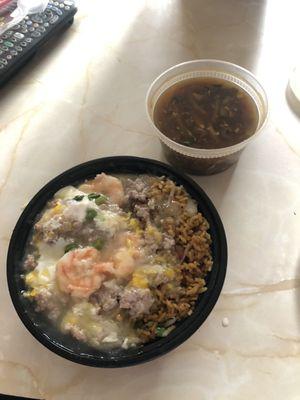 Hot and Sour Soup and Shrimp and Shrimp with Lobster Sauce Lunch