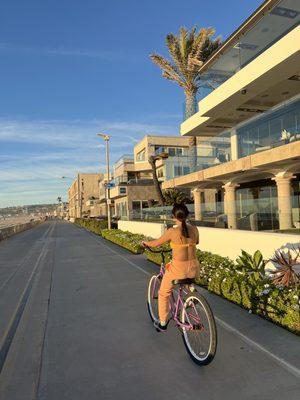 Biking around on the beach cruiser