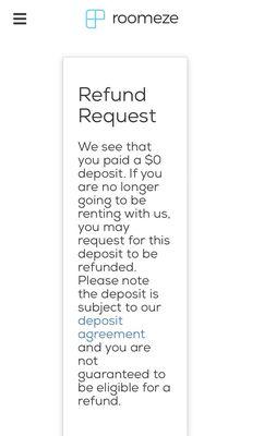 Roomeze "refund" process.