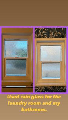 Love the rain glass for the bathroom and laundry room.