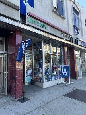 Dodgers merchandise in Little Tokyo.