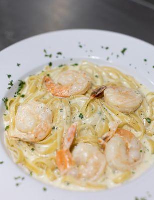 Fettuccine Alfredo with Shrimp