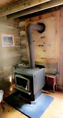 Woodstove area at Ole Squat Inn