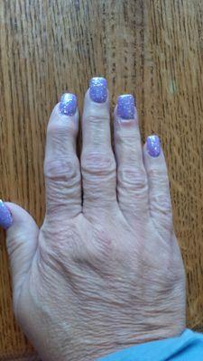 I chose the color violet with glitter on top. There are many colors to choose from.