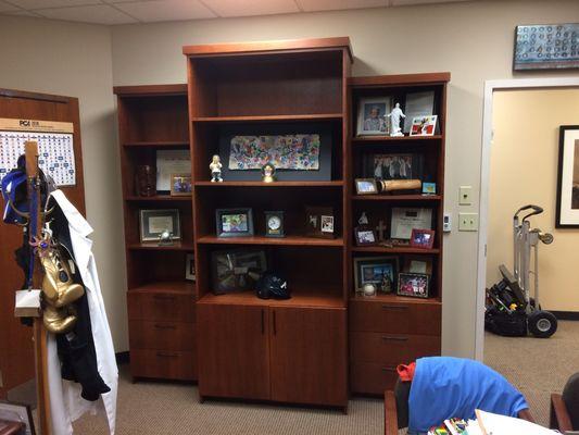 Cherry Bookcases to match clients desk