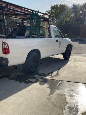 His work truck. He asked if he could park in the drive way. Very polite guy.